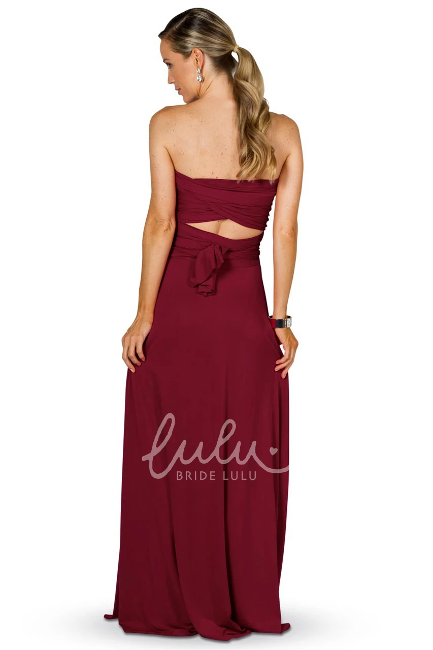 Halter Sleeveless Chiffon Bridesmaid Dress with Ruching Modern Convertible Style