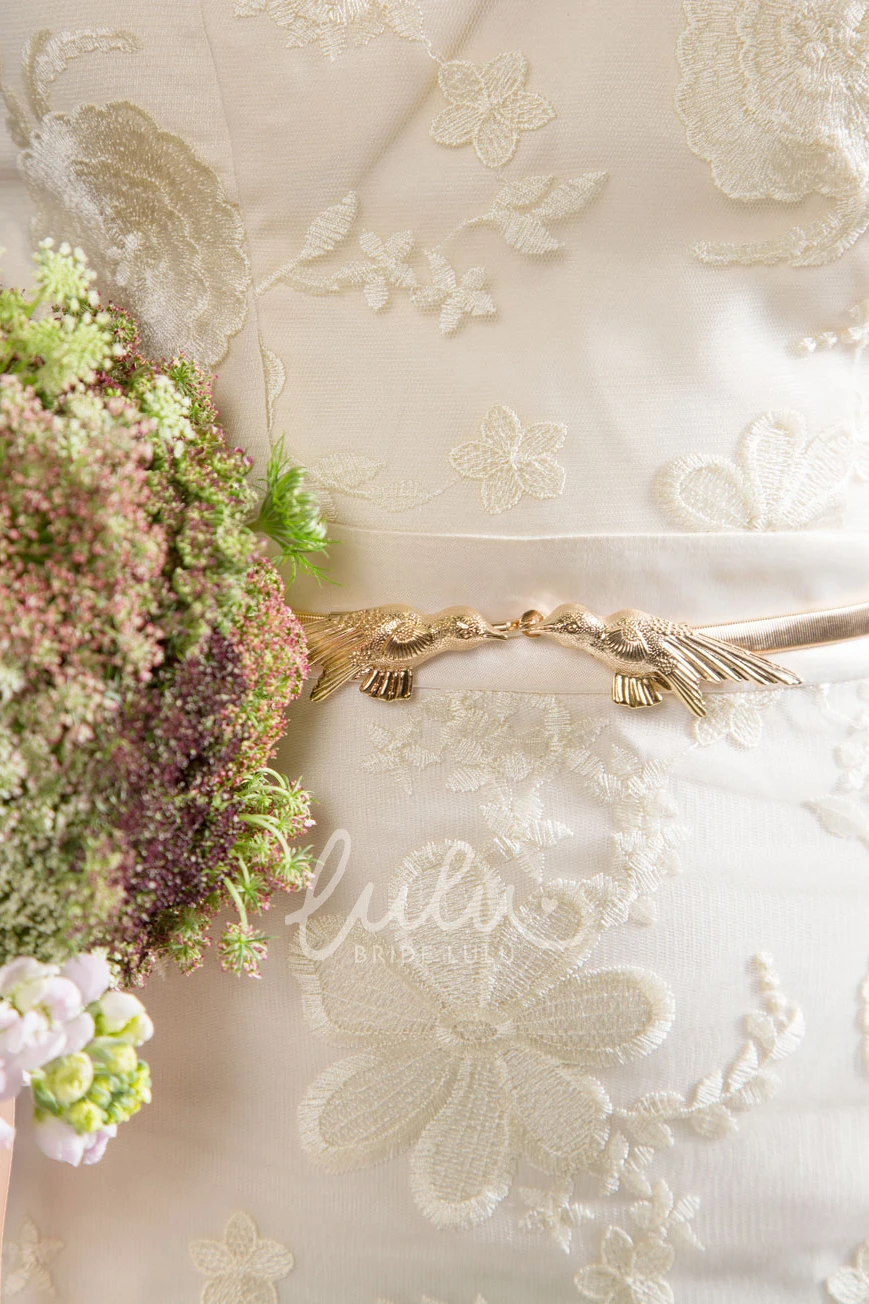 Lace Wedding Dress with Sweetheart Neckline and Appliques