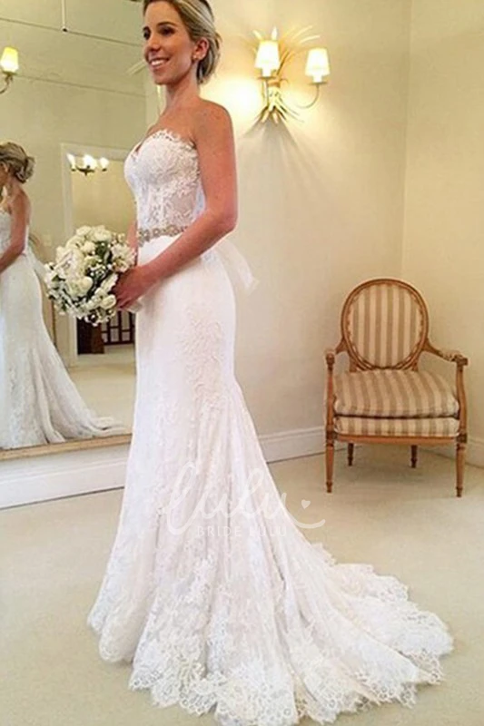 Lace Backless Sweetheart Sheath Wedding Dress with Jacket