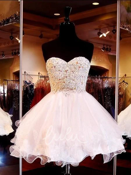 Applique Sweetheart Sleeveless Short Tulle Bridesmaid Dress