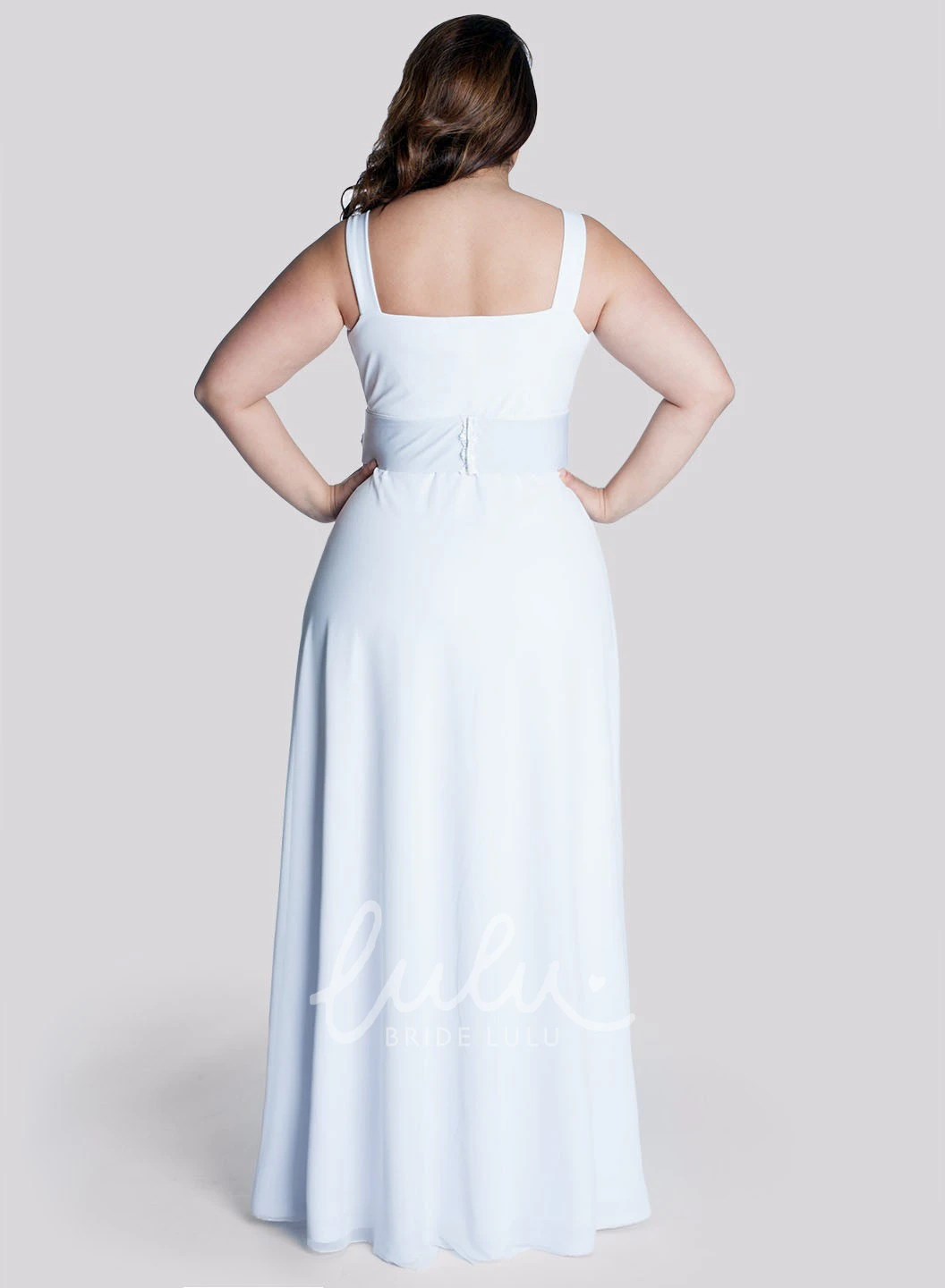 Chiffon Ruched A-Line Bridesmaid Dress with Waist Jewelry