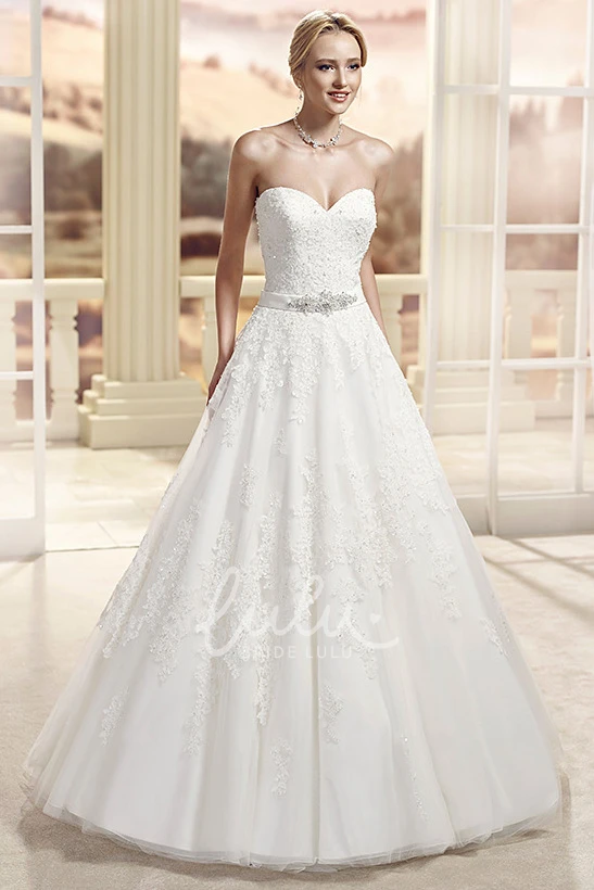 Jeweled Sweetheart Tulle&Lace Ball Gown Wedding Dress