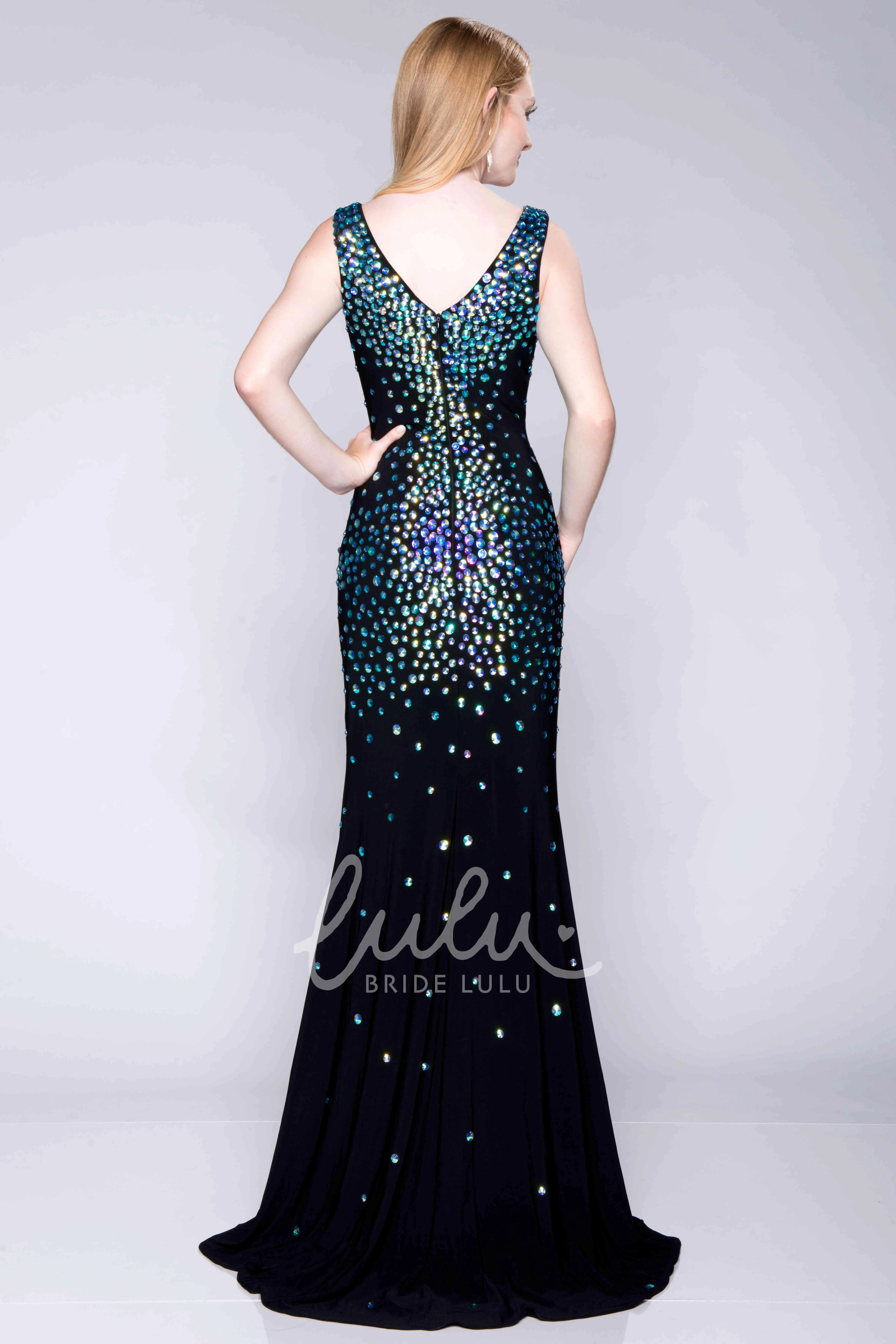 Sequined Sheath V-Neck Chiffon Prom Dress with Low-V Back Unique Prom Dress 2025