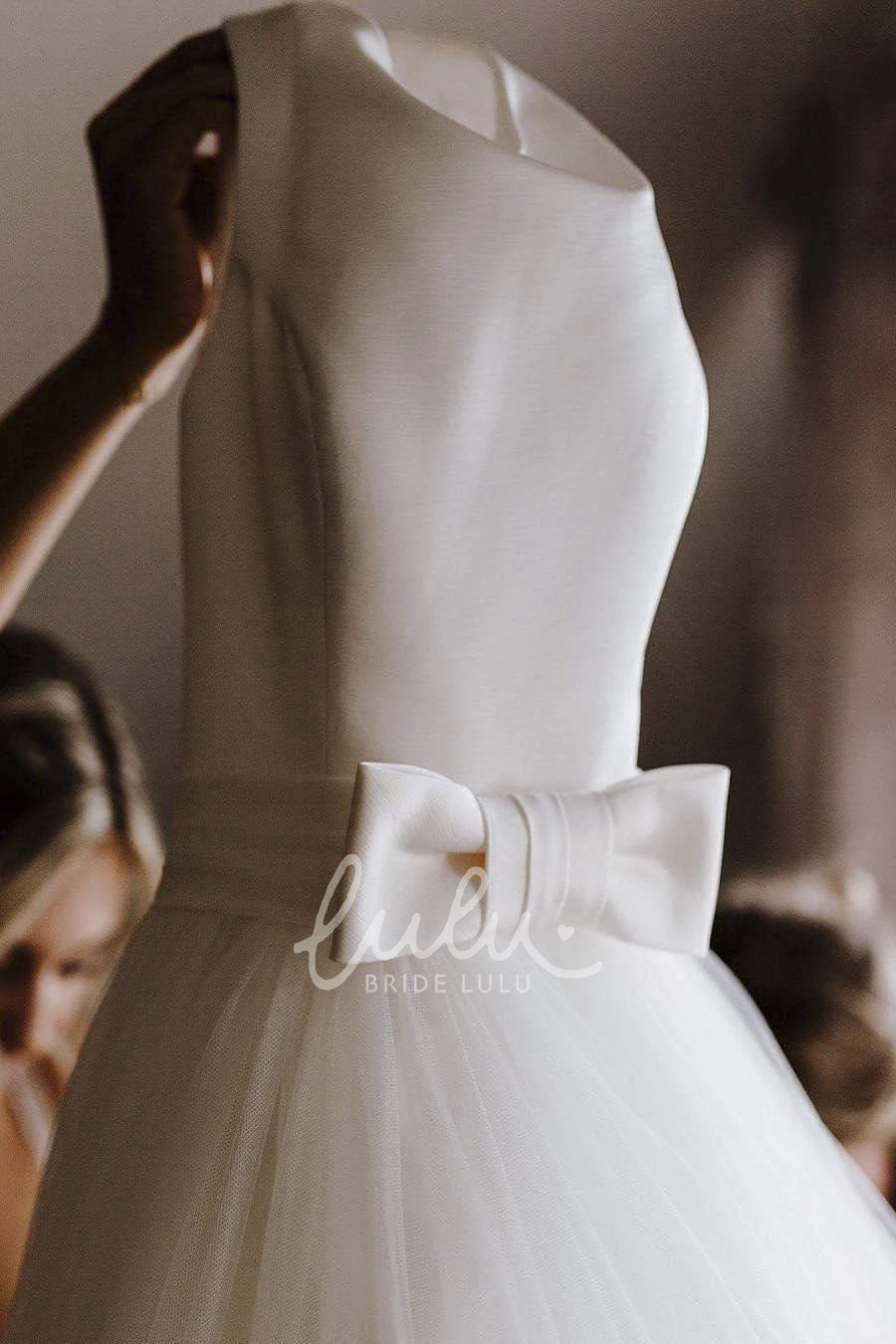 Ethereal Ball Gown Bridal Dress with Bow and Tulle Wedding Dress