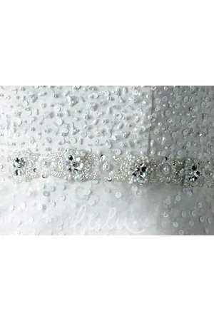 Beaded Waist Mermaid Wedding Dress with Cap Sleeves