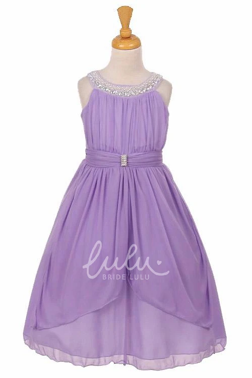 Peplum Chiffon&Tulle Pleated Girl Dress Wedding Dress