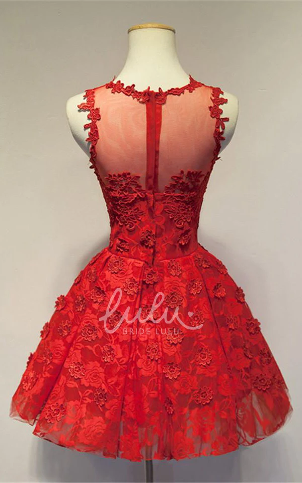 V-Neck Lace Dress with Pleats for Bridesmaids