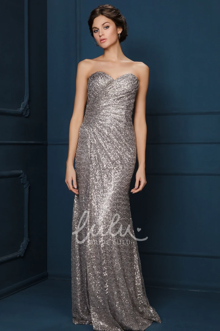 Sequin Sweetheart Sleeveless Sheath Formal Dress