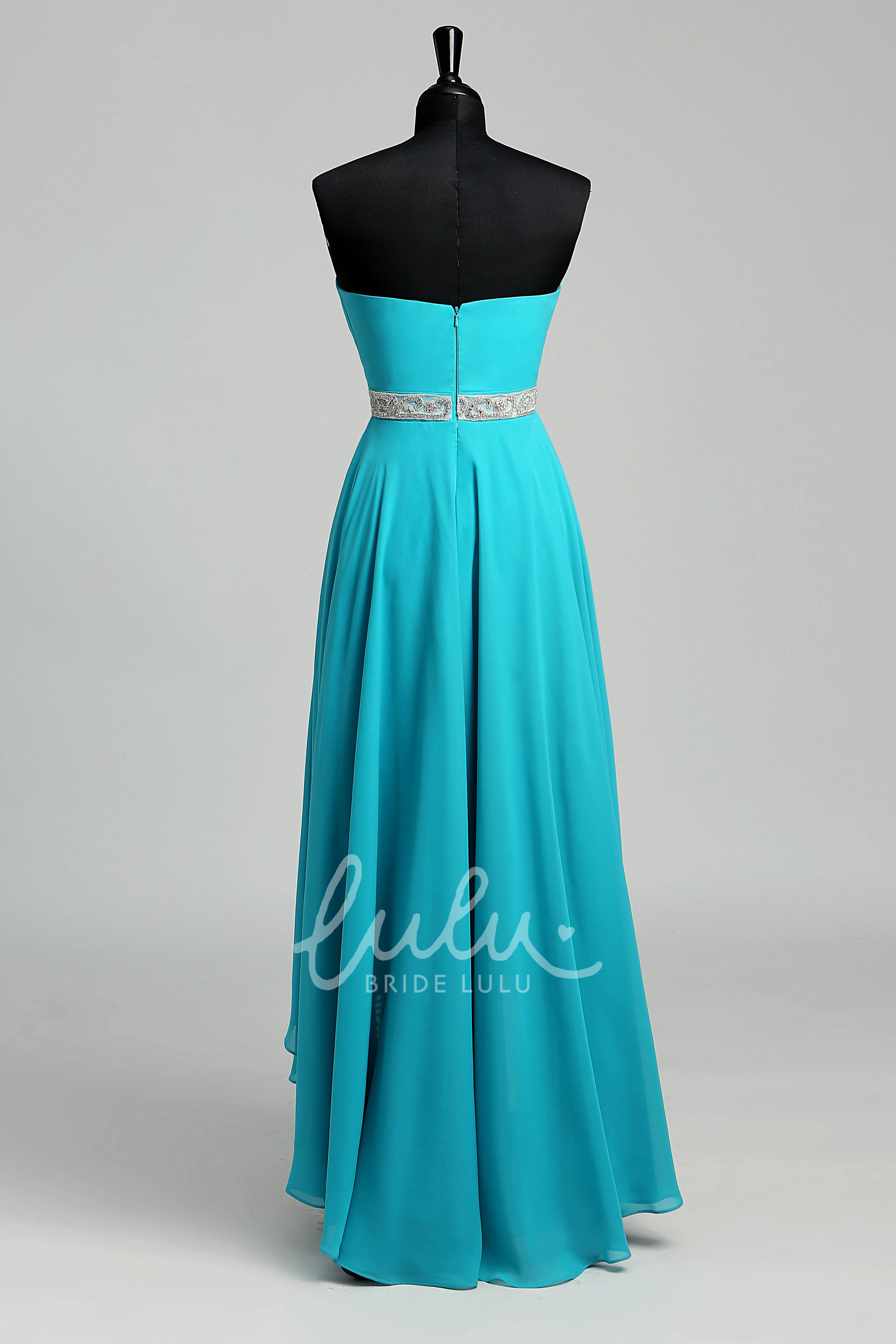 Sweep Train A-line Tulle Dress with Beading Bridesmaid Dress