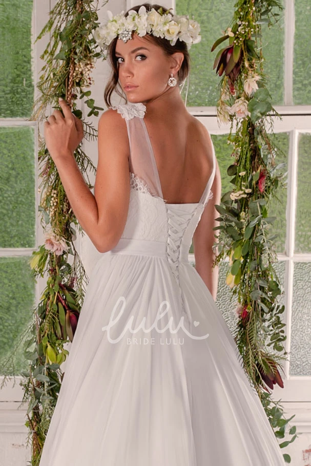 Sleeveless A-Line Wedding Dress Scoop-Neck Bridal Gown