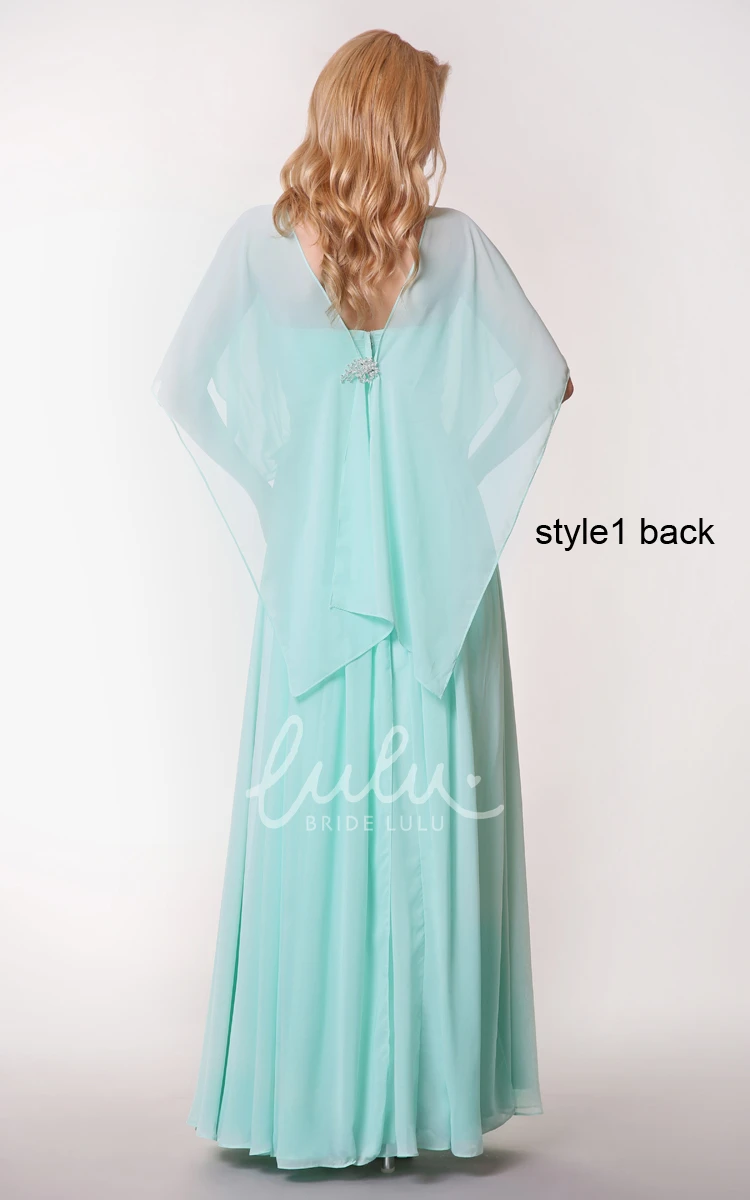 Long Chiffon Dress with Ruching Sleeveless Prom Dress Convertible