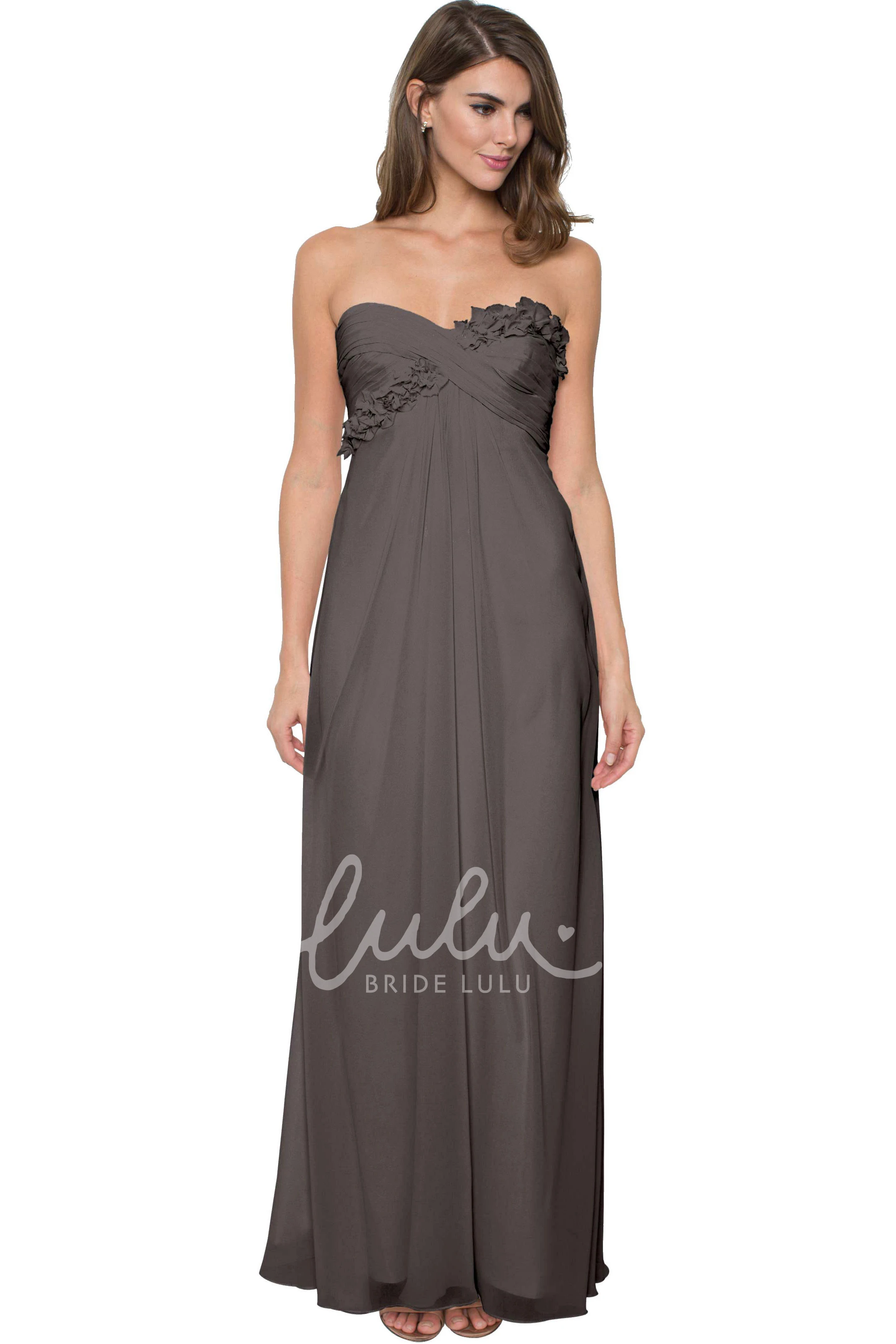 Floral Chiffon Bridesmaid Dress with Criss Cross & Sleeveless Multi-Color Convertible