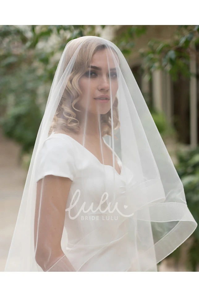 Soft Tulle Long Wedding Veil with Trailing
