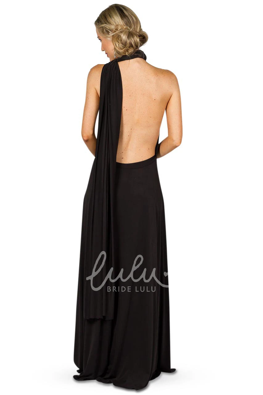 Ruched Sheath Convertible Bridesmaid Dress Long Chiffon