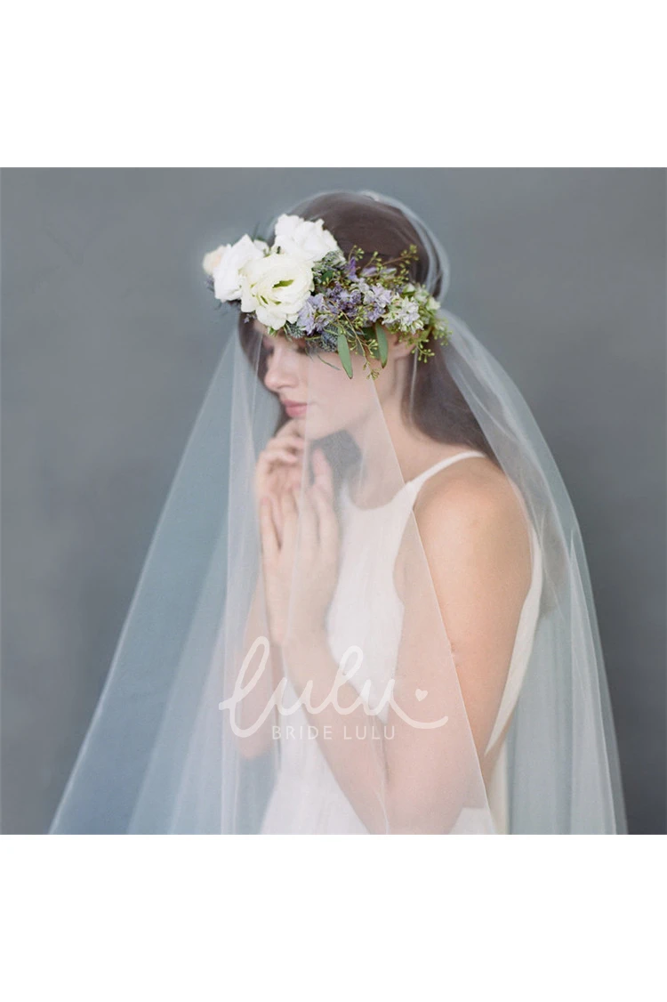 Long Romantic Tulle Wedding Veil Simple Elegant