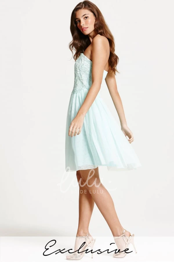 Strapless Tulle Bridesmaid Dress with Appliques