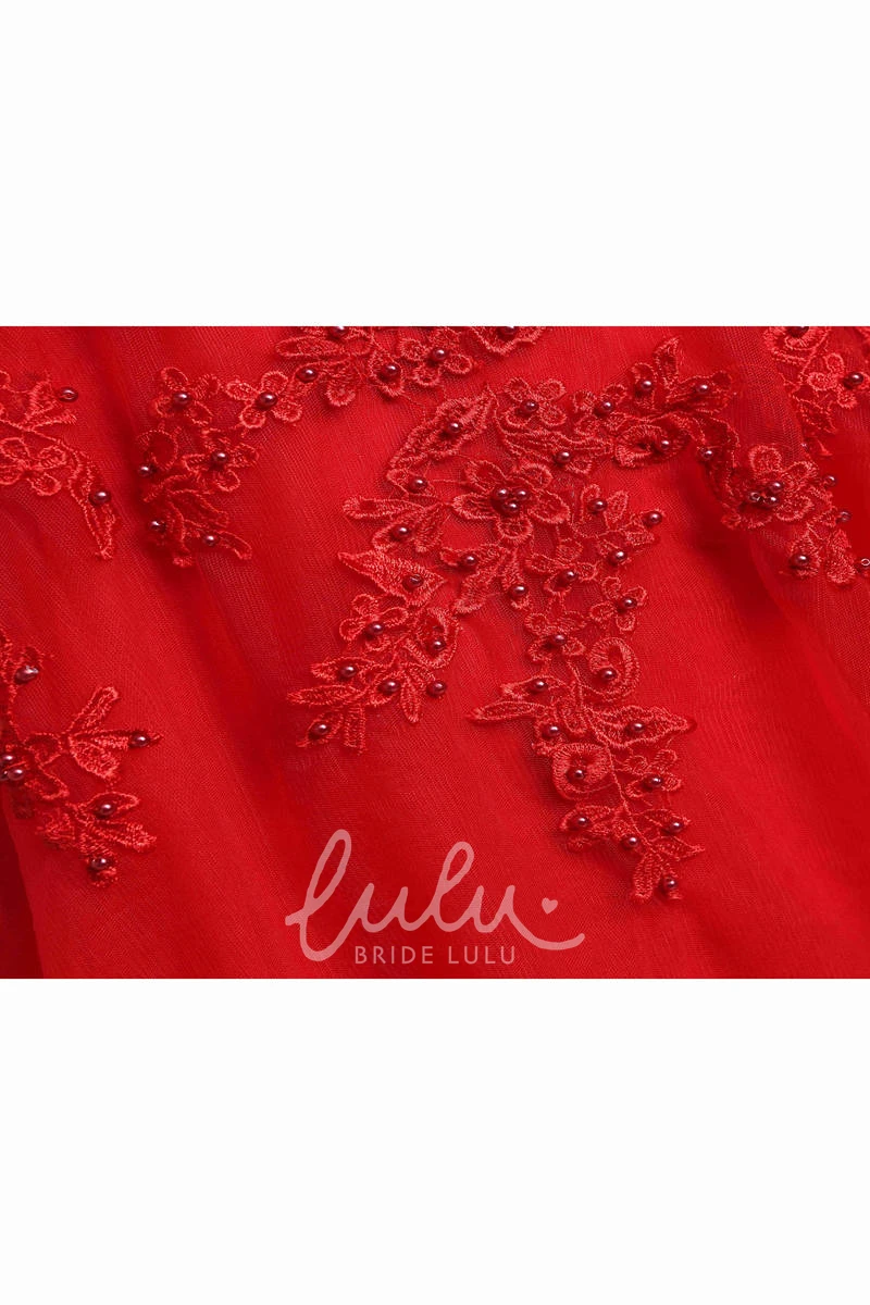 Modest Tulle A-Line Scoop Sleeveless Knee-Length Dress with Sequins for Prom