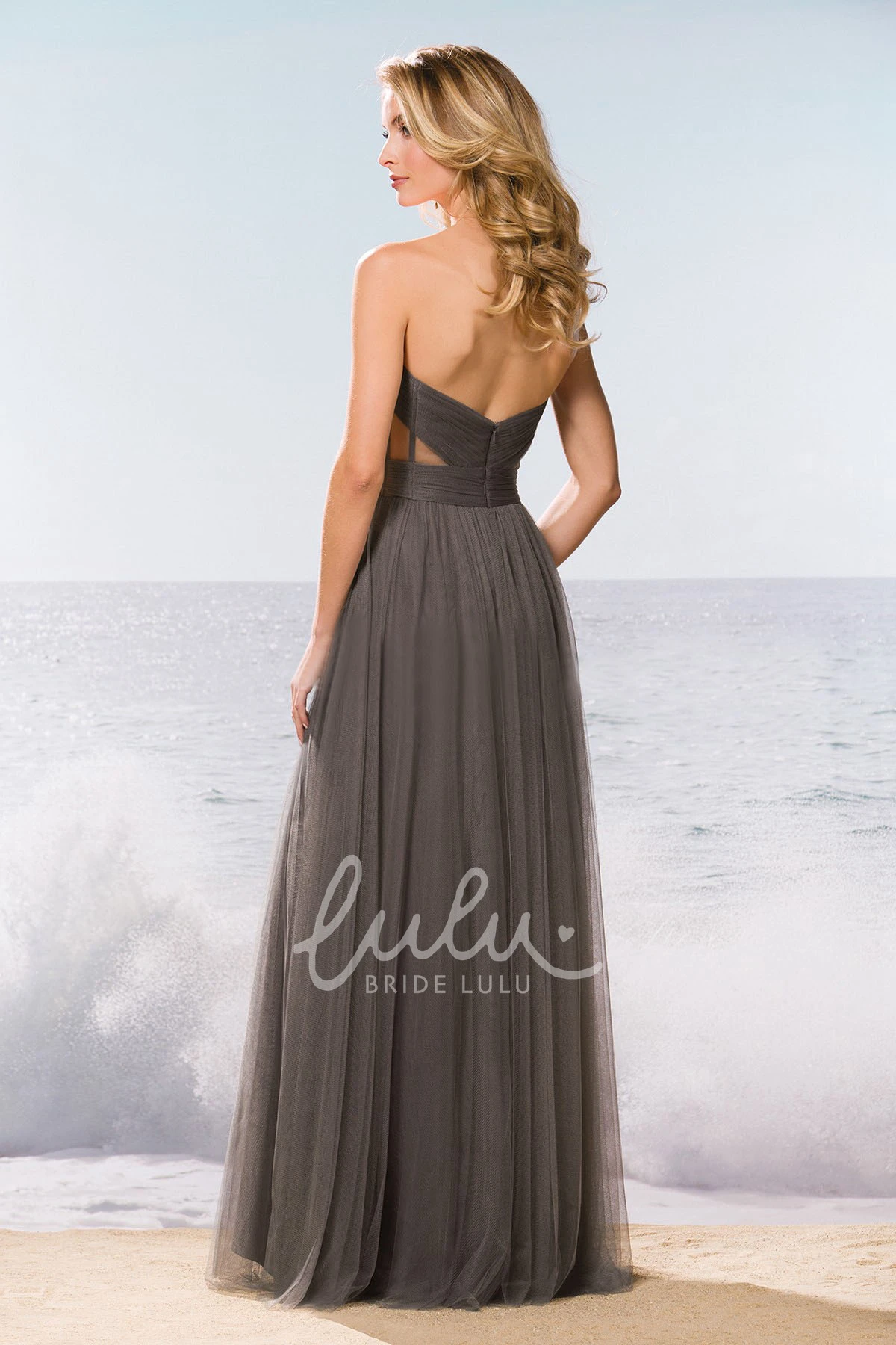 Sweetheart A-Line Tulle Gown With Pleats And Side Cuts Classic Sweetheart A-Line Bridesmaid Dress with Pleats and Side Cuts