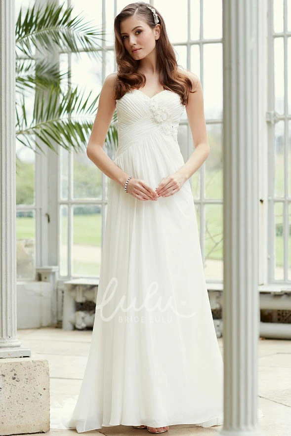 Criss-Cross Empire Chiffon Wedding Dress Sweetheart Floor-Length Empire