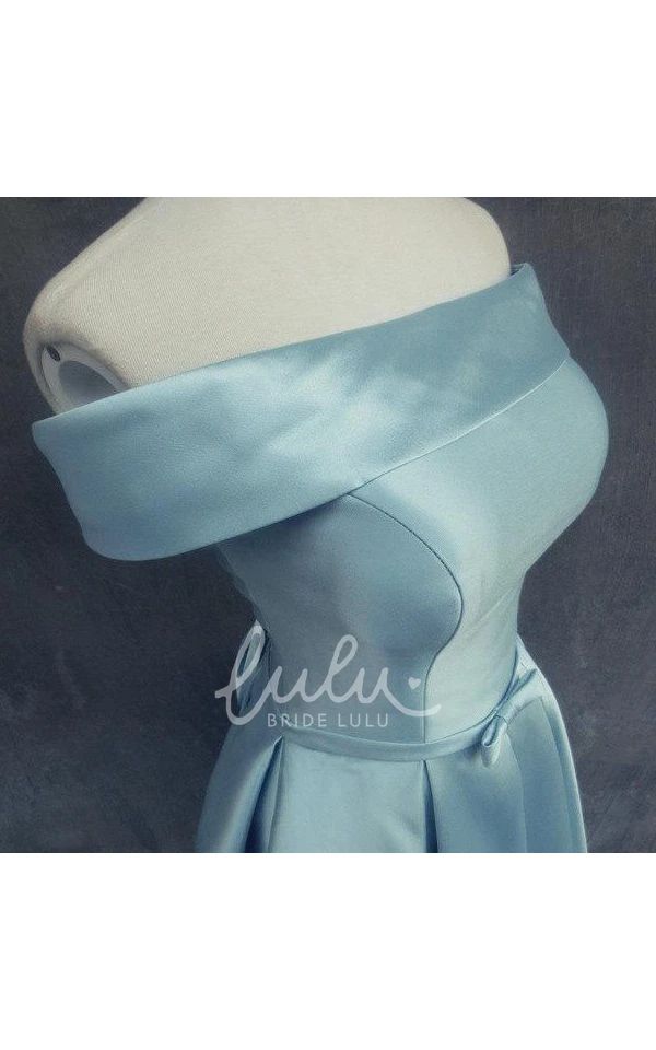 Satin Bow Off-Shoulder Prom Dress