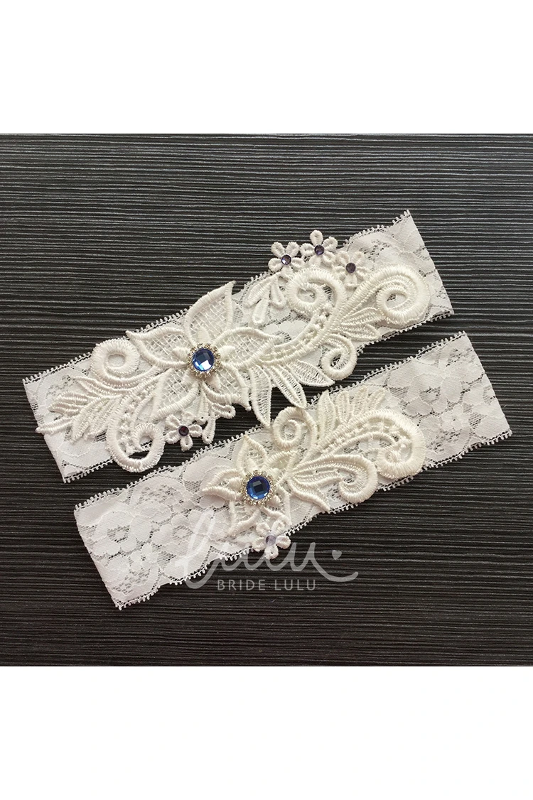 European Lace Bead Two-piece Bridal Garter Belt Wedding Dress 16-23inch Elastic