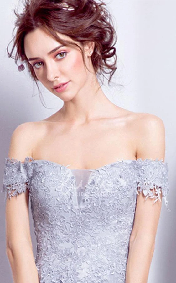 Sleeveless Lace Tulle A-Line Prom Dress with Bohemian Appliques and Lace-Up Back Prom Dress