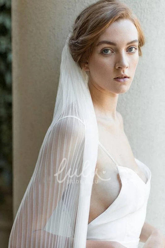 Soft Pleated Wedding Veil Classic Bridal Headpiece