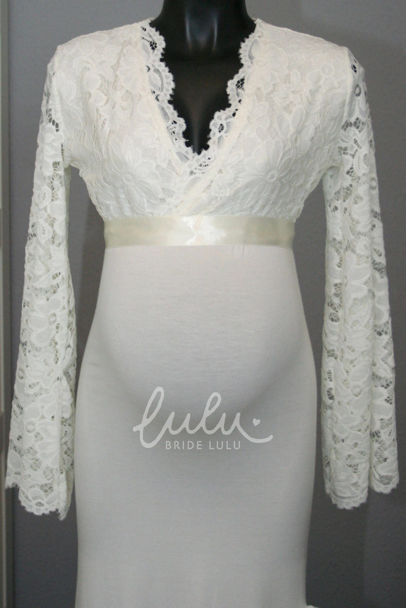 Sheath Maternity Wedding Dress with Sweep Train and Long Sleeves
