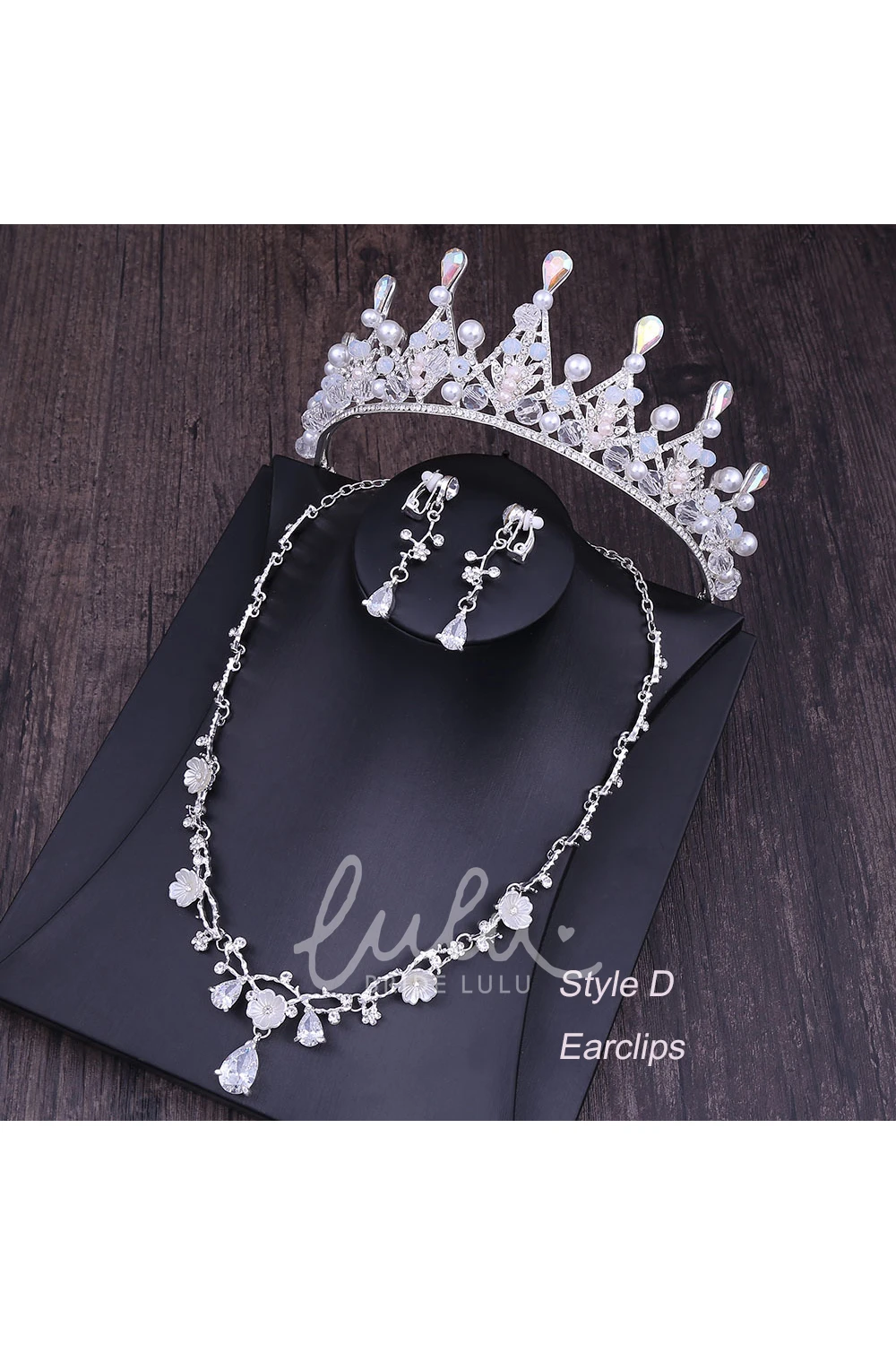 Bridal Crown Necklace and Earrings Set for Weddings