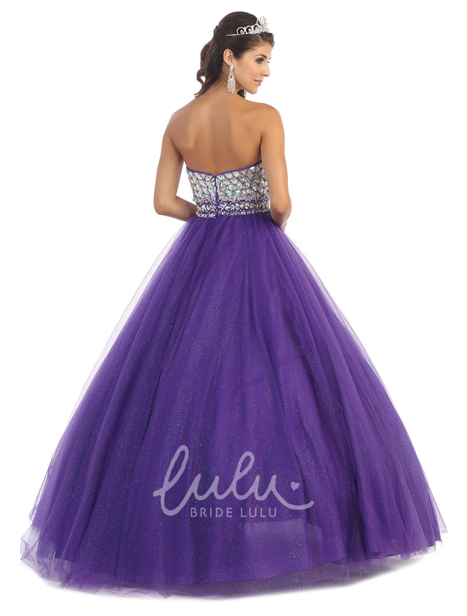 Crystal Detailing Sweetheart Ball Gown Formal Dress with Backless Design