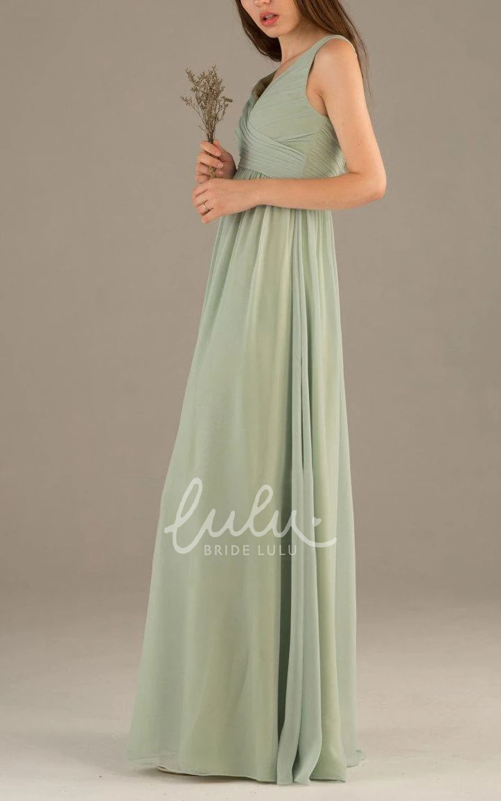 Simple Dusty Green Bridesmaid Dress