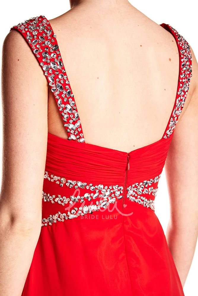 Criss-Cross Strapped Chiffon Prom Dress Sleeveless