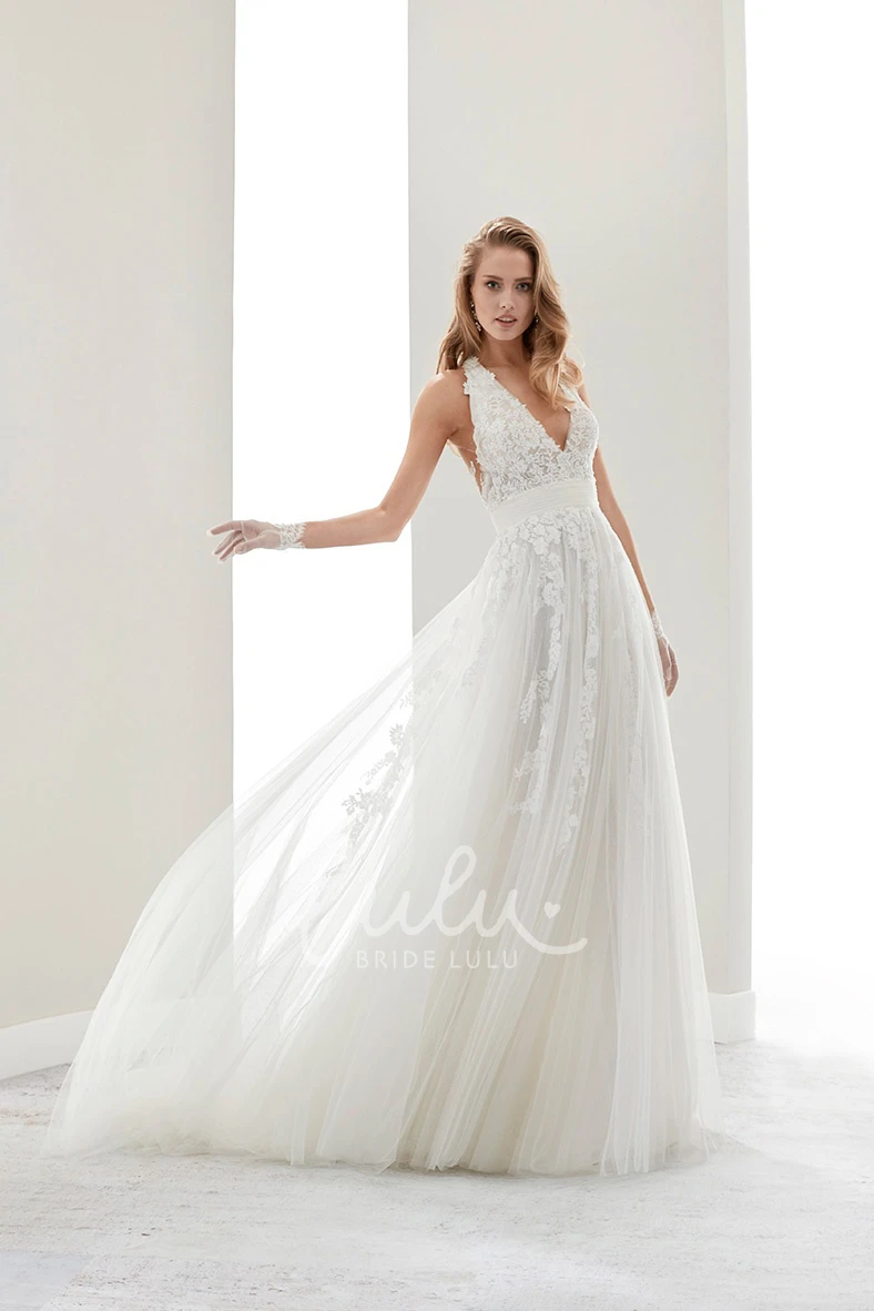 Lace Halter Wedding Dress with Illusion Back and Draping Elegant Bridal Gown