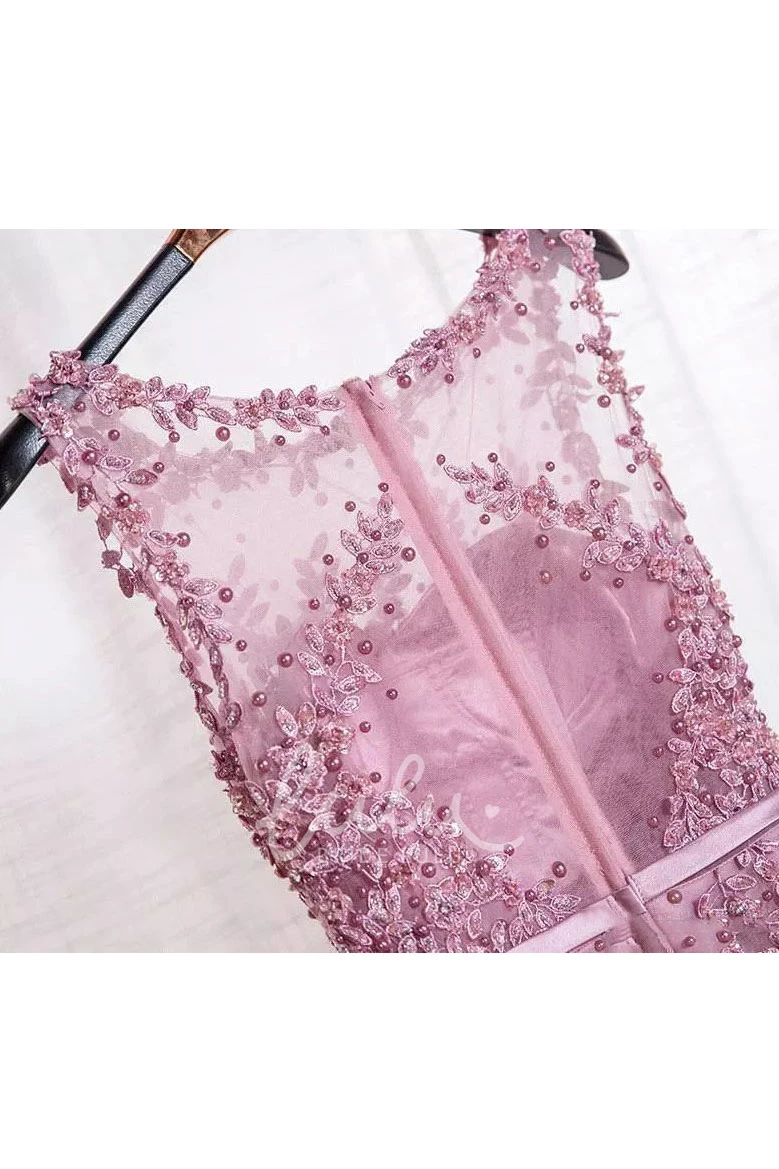 Adorable A-Line Tulle Bridesmaid Dress with Appliques and Zipper Back