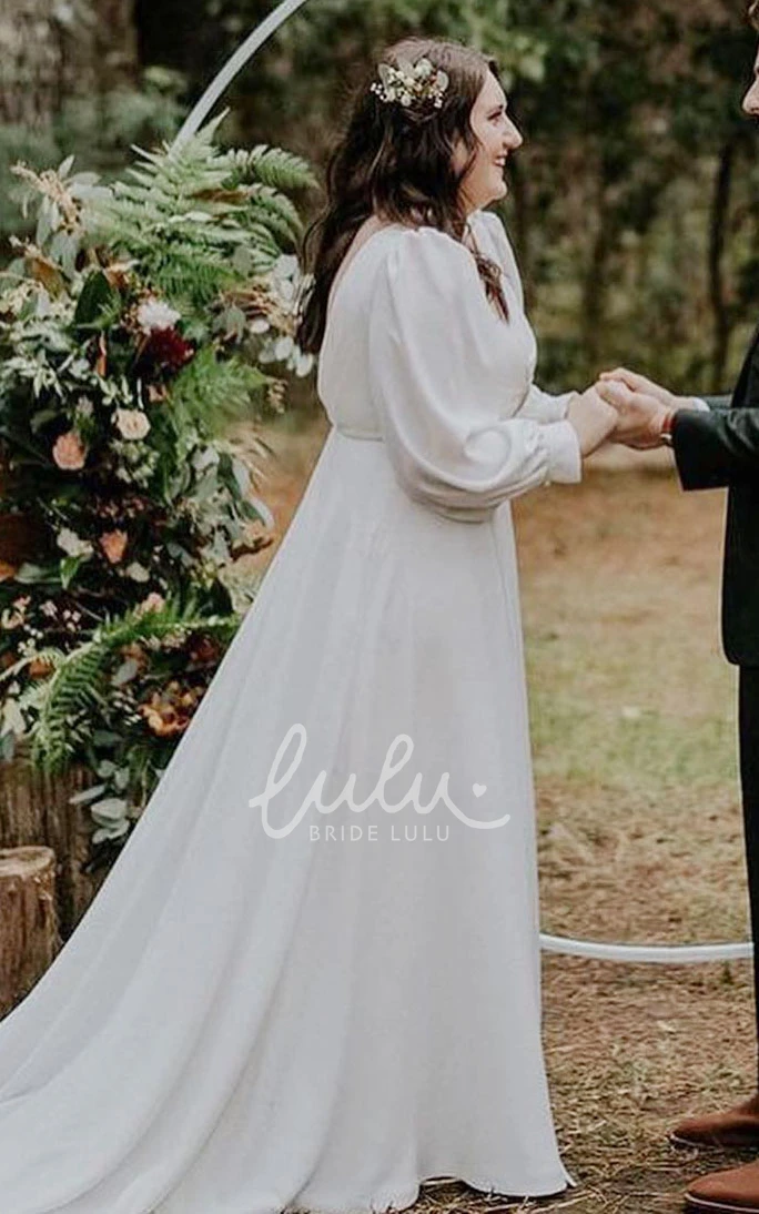 Elegant Chiffon A-Line Beach Wedding Dress V-Neck with Ruching and Deep-V Back