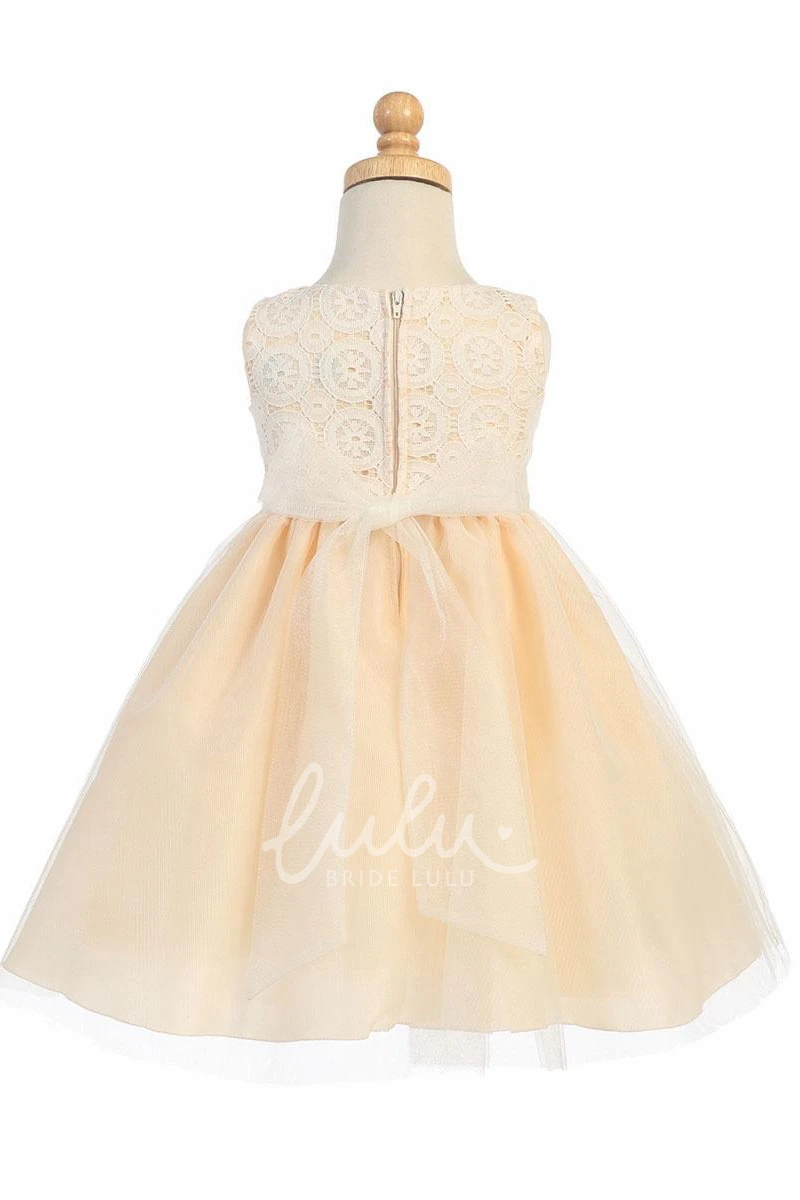 Tiered Tulle&Lace Flower Girl Dress Floral Tiered Tulle&Lace Flower Girl Dress