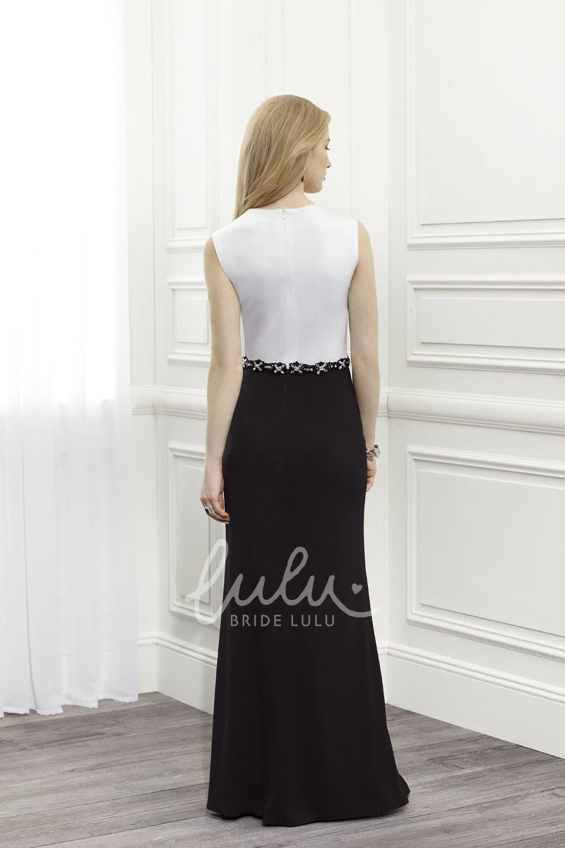 Sleeveless Jeweled Chiffon Mother Of The Bride Dress with Cowl Neck Unique Formal Dress