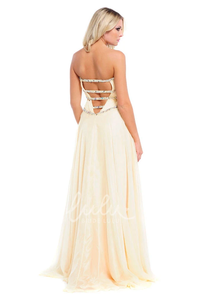 Beaded A-Line Tulle&Satin Prom Dress with Ruching Floor-Length