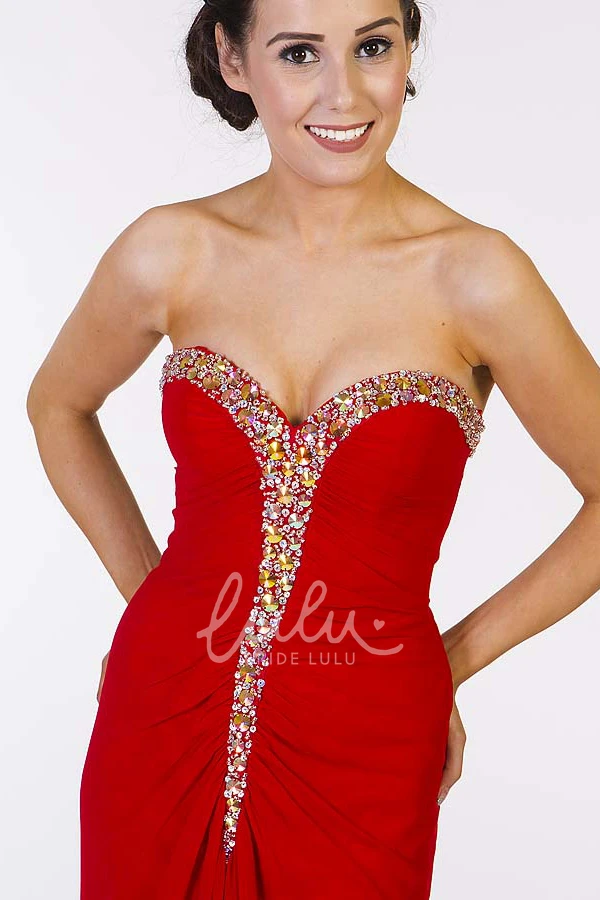 Sleeveless Sweetheart Chiffon Prom Dress with Low-V Back and Draping Sheath Floor-Length Elegant