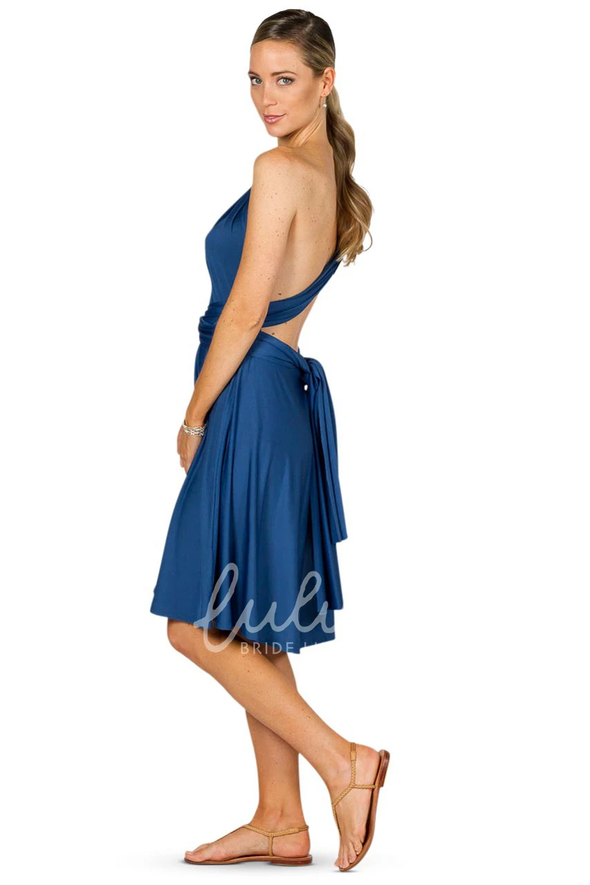 Knee-Length Sleeveless Chiffon Bridesmaid Dress with Ruching and Straps Flowy Bridesmaid Dress