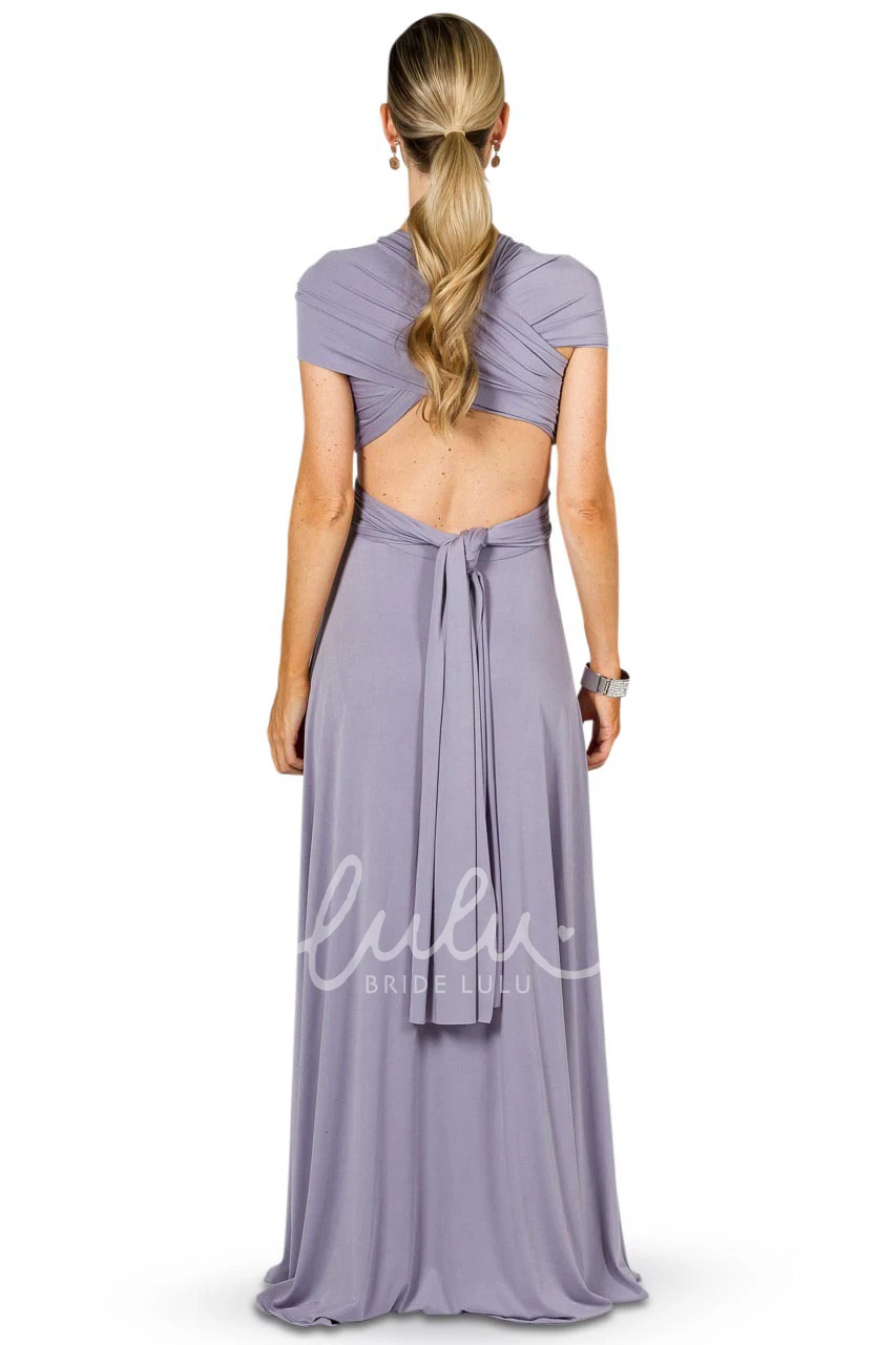A-Line Floor-Length Haltered Chiffon Bridesmaid Dress Simple and Classy