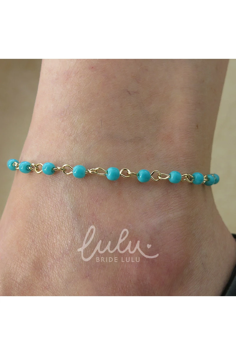 Simple Pearl Foot Anklet for Western Style Wedding Dress