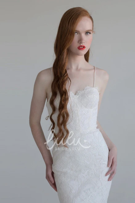 Sleeveless Mermaid Lace&Tulle Wedding Dress With Ruffles Floor-Length Pick-Up