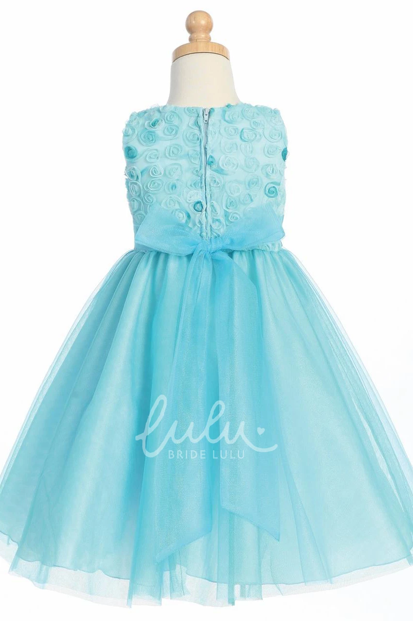 Embroidered Tulle Tiered Flower Girl Dress Elegant Wedding Dress for Girls