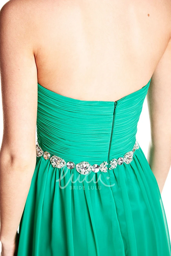 Maxi Chiffon Prom Dress with Sweetheart Neckline and Ruched Sleeveless Design