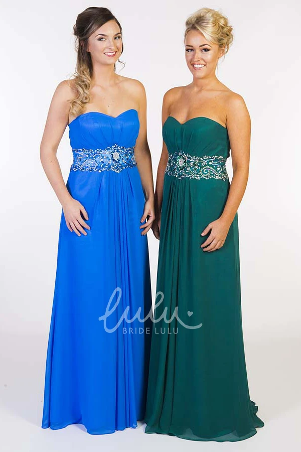 Jeweled Sweetheart Chiffon Prom Dress with Ruching Modern Prom Dress 2025