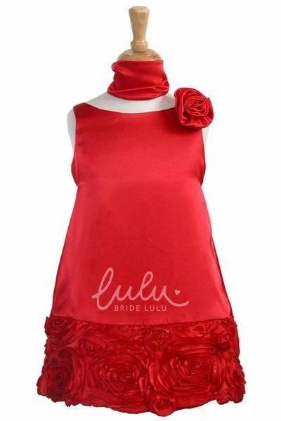 Knee-Length Embroidered Cape Lace Flower Girl Dress Elegant