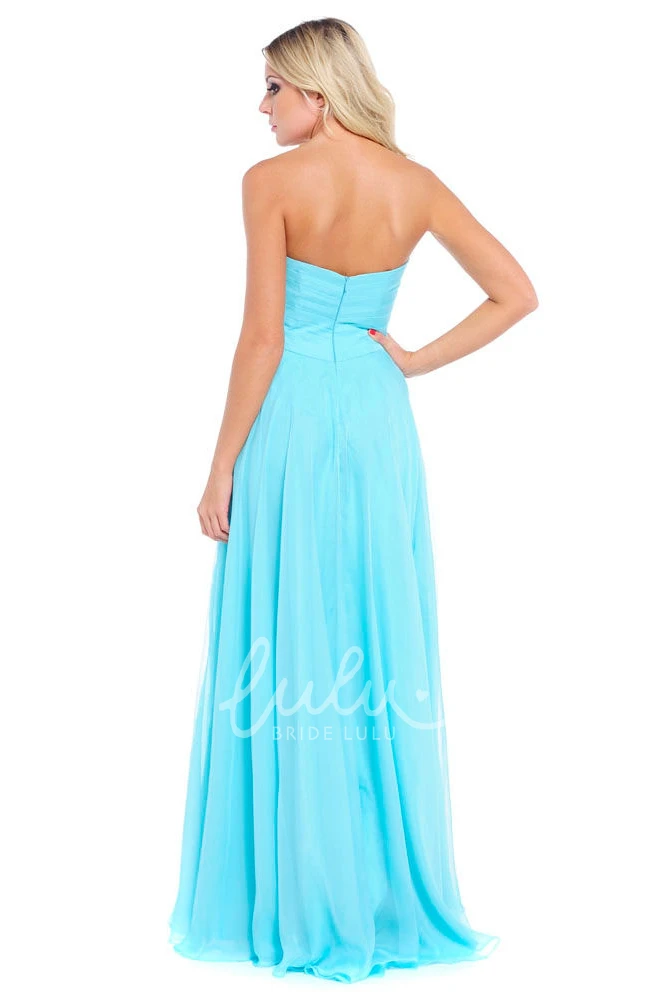 A-Line Sleeveless Sweetheart Appliqued Chiffon Prom Dress Simple Prom Dress