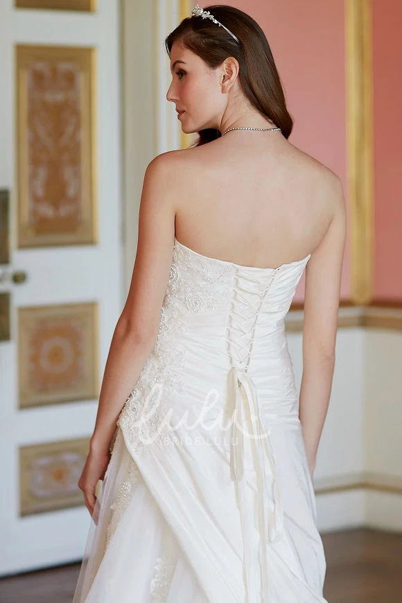 Taffeta & Tulle Lace-Up Wedding Dress A-Line