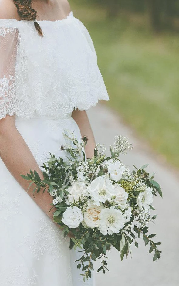 Vintage Lace Boho Wedding Dress with Light Fabric